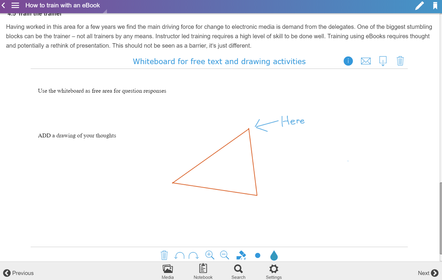 interactive eBook whiteboard